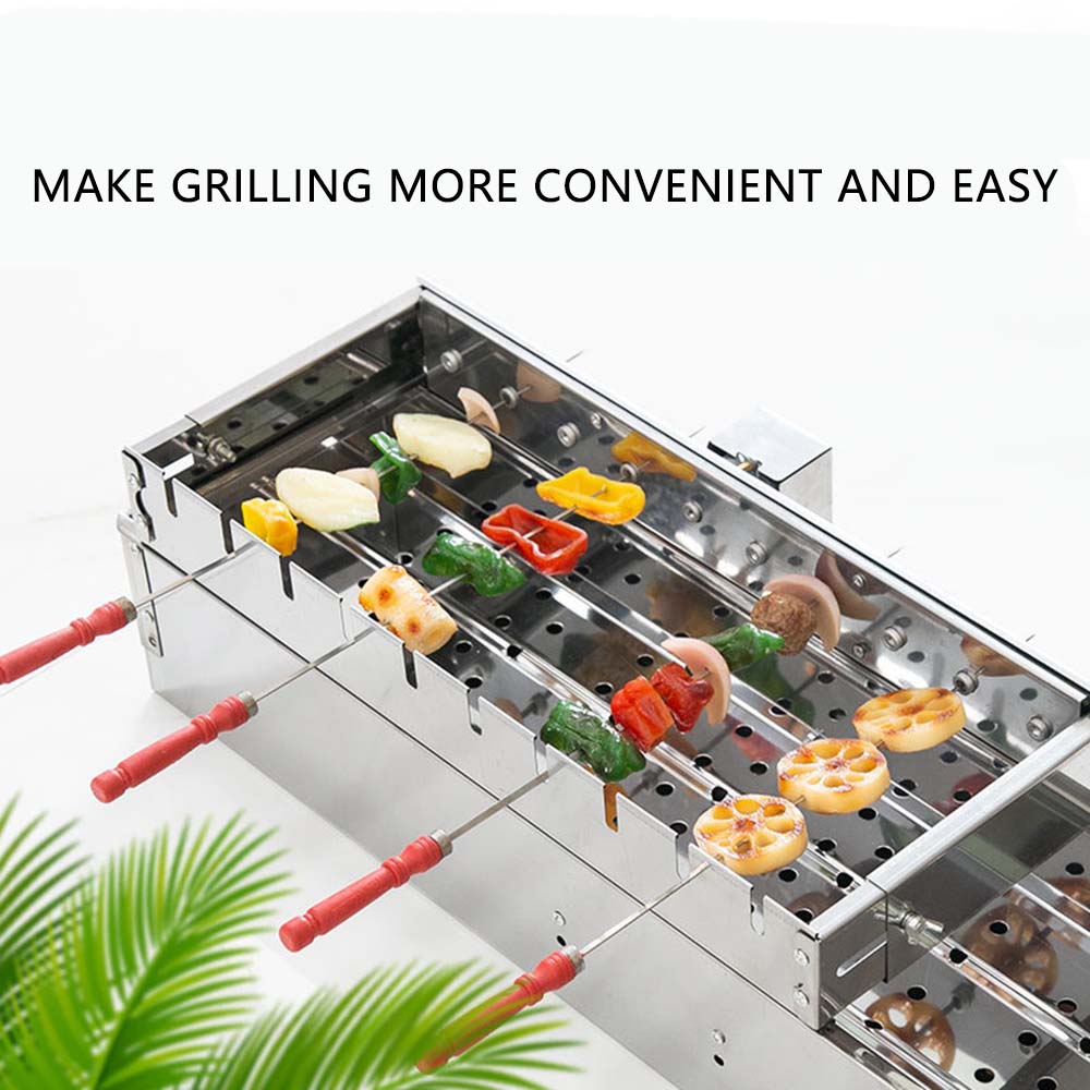 Hot Dog Roller Grill - Kommerzielle Edelstahl-Grillspieße, vollautomatischer Grill, drehbare Maschine,