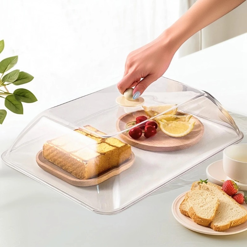 Commercial Kitchen Setup - WORTHBUY Wiederverwendbare Lebensmittelabdeckung aus Kunststoff, transparent,