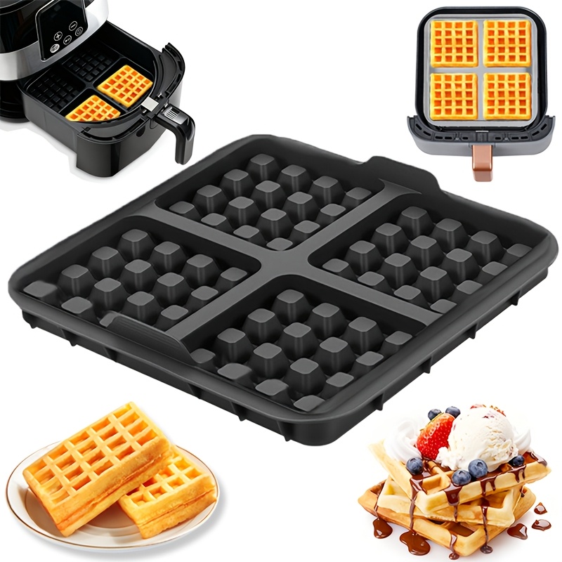 Commercial Kitchen Pots And Pans - Quadratische Waffelform, Antihaft-Backform für Heißluftfritteuse, Wiederverwendbar
