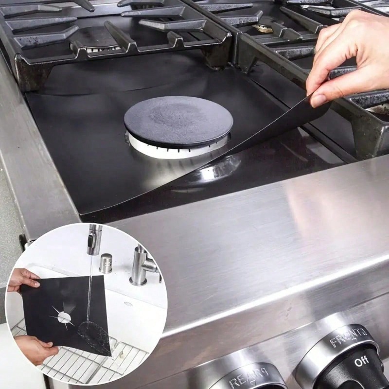 Commercial Kitchen Warmer - 2/4/6/8 Stück Gasherd-Schutzabdeckung Kochfeld-Reinigungsmatte Küchenherd-Schutzauflage Küchenzubehör