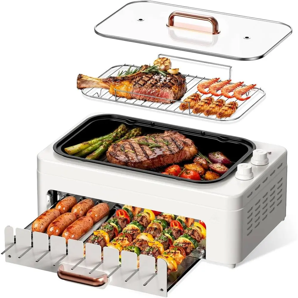 4-in-1 Indoor-Tischgrill: Abne – Hot Dog Roller Grill Bewertung und Preis