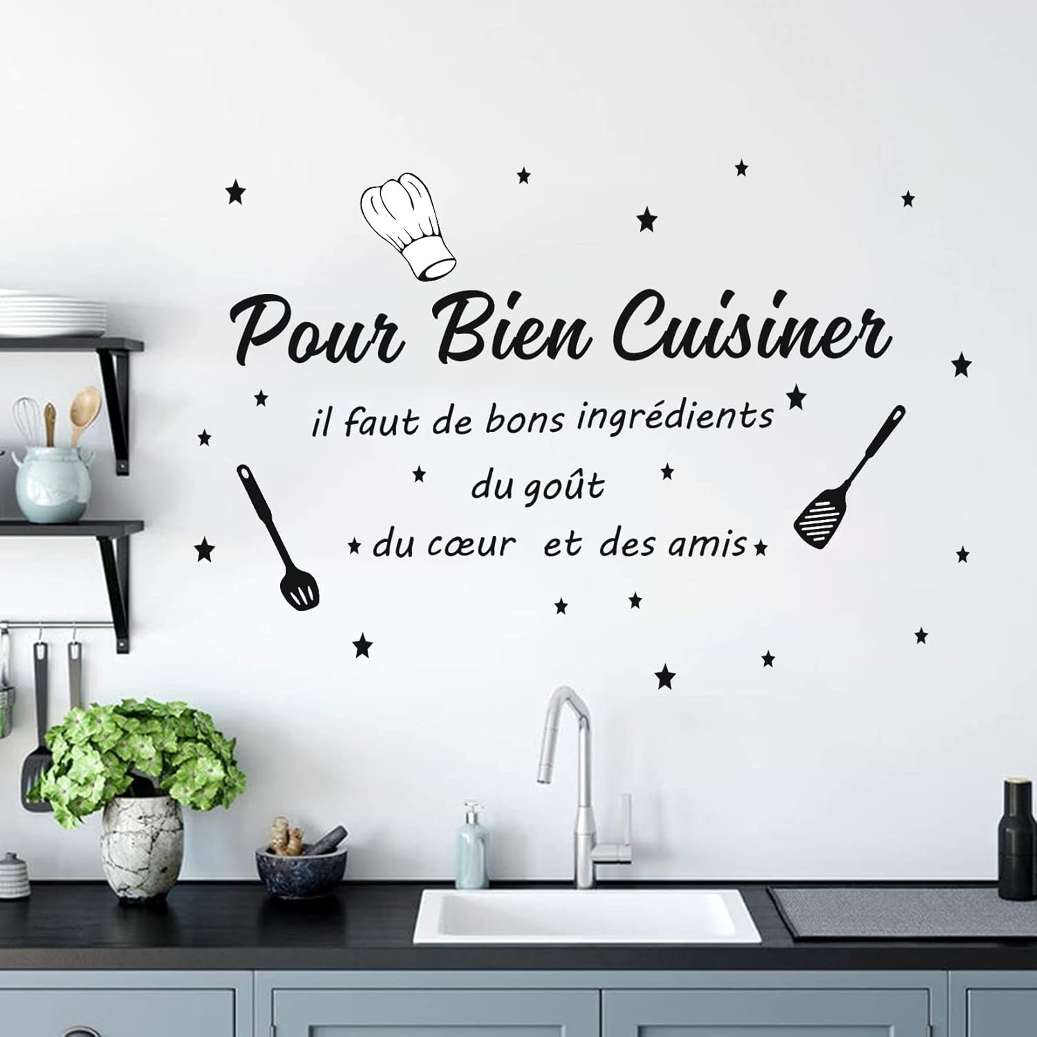 Wandaufkleber mit französische – Commercial Kitchen Wall Bewertung und Preis