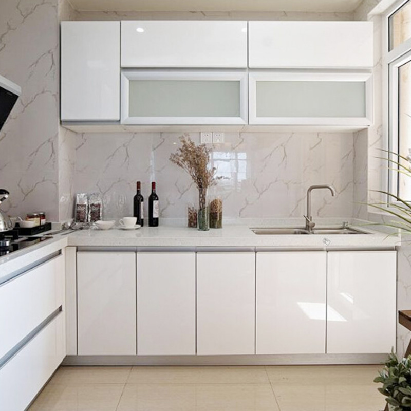 Glänzende weiße Schrank-Wandau – Commercial Kitchen Wall Bewertung und Preis