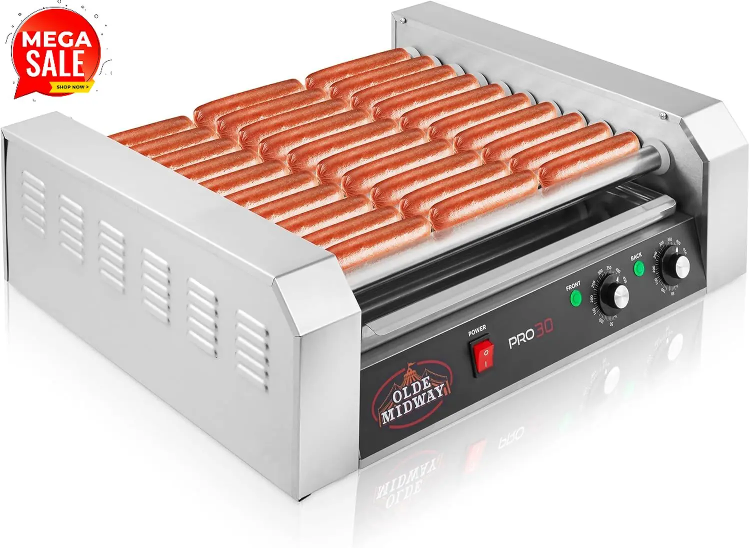 Elektrischer 30-Hot-Dog-Grill  – Hot Dog Roller Grill Bewertung und Preis
